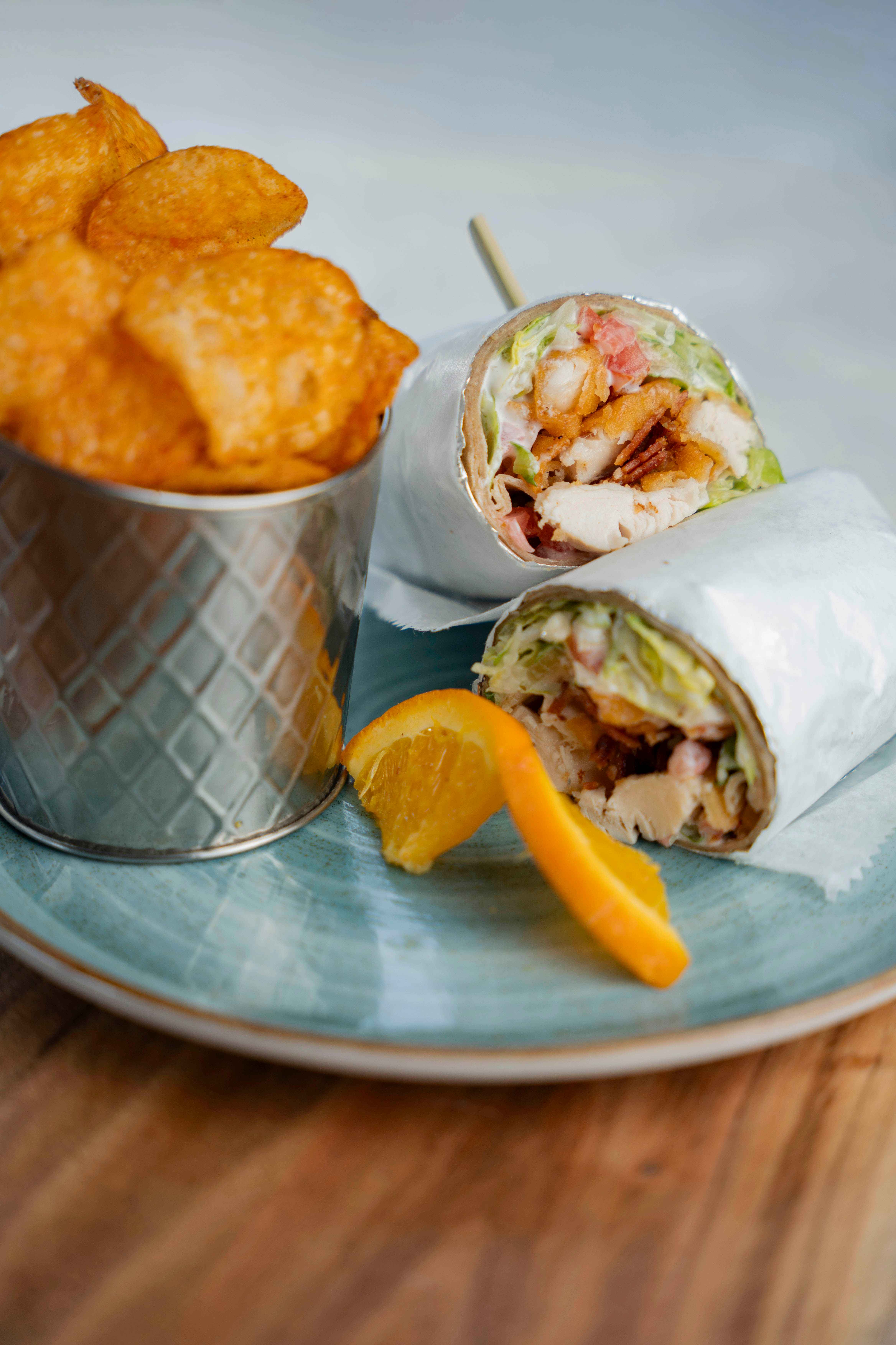 California wrap with egg, avocado, tomato and cheese