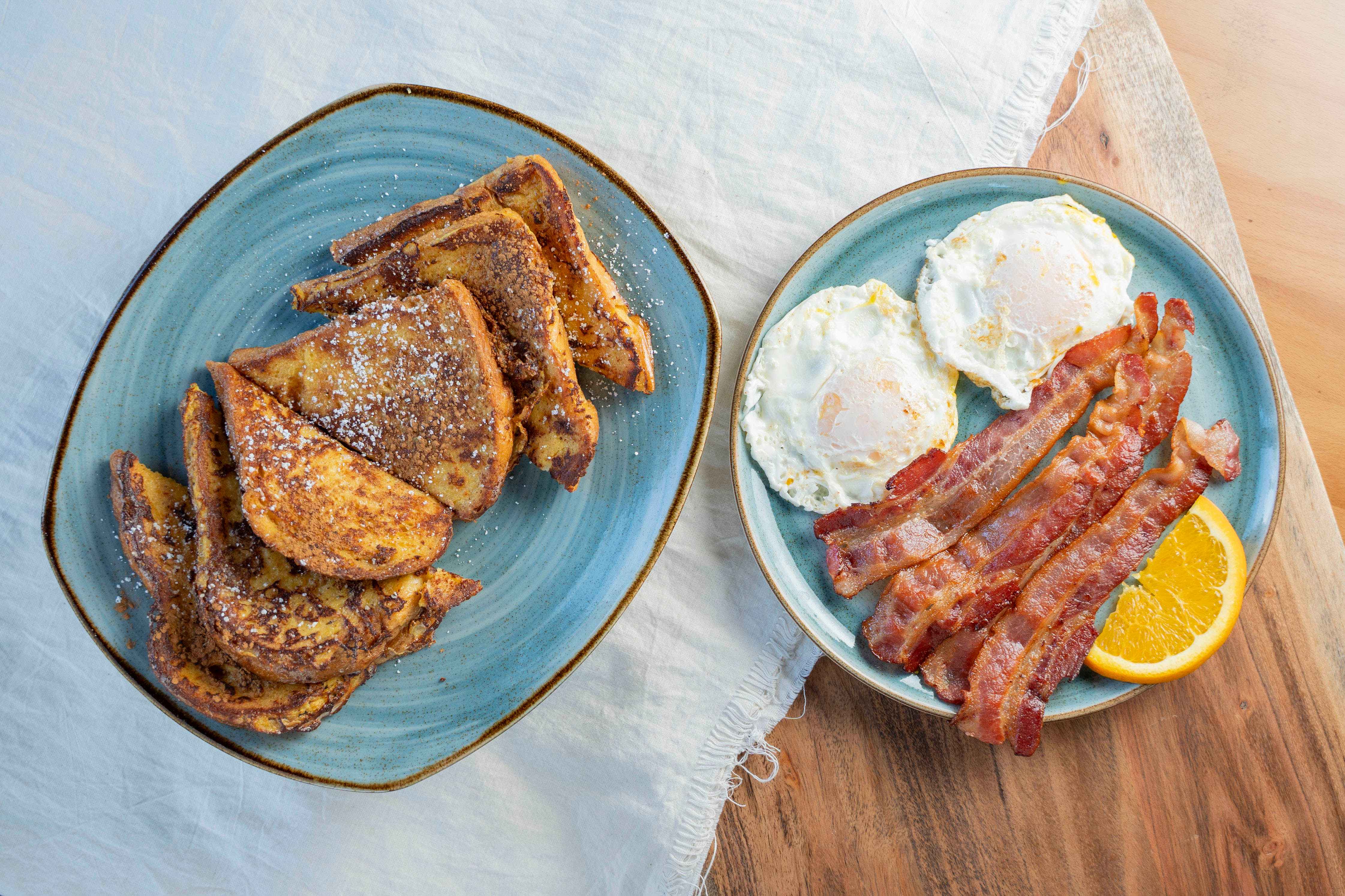 Georgie's Combo platter with eggs, homefries, toast and pancakes